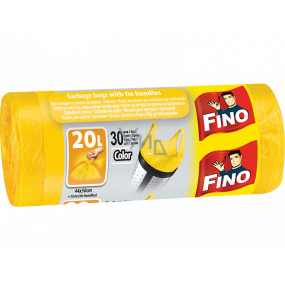 Fino Color Trash bags with handles yellow, 7 µm, 20 liters, 44 x 50 cm, 30 pieces