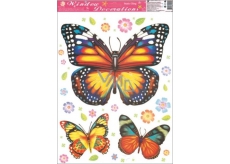 Window foil without glue butterflies yellow-red-blue 42 x 30 cm