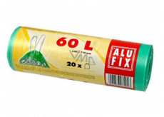 Alufix Trash bags retractable green, 15 µ, 60 liters, 64 x 71 cm, 20 pieces HDPE