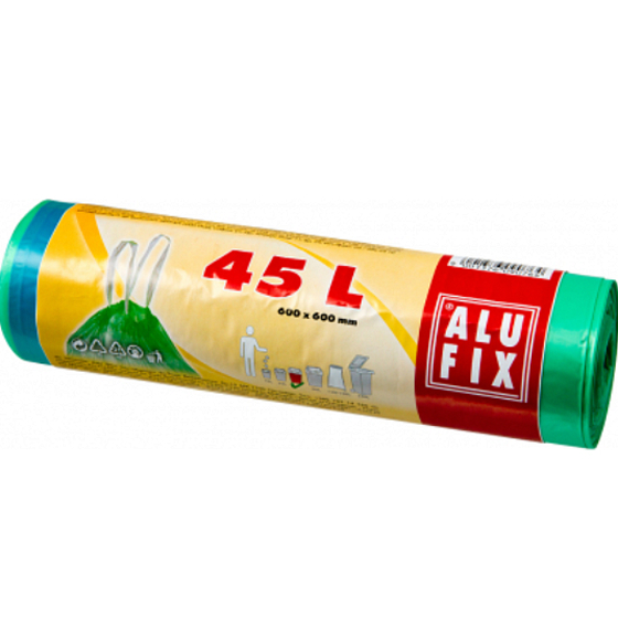 Alufix Trash bags retractable green, 14 µm, 45 liters, 60 x 60 cm, 20 pieces