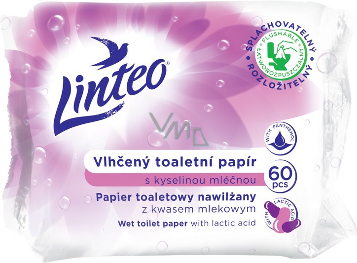 Linteo Wet toilet paper with lactic acid 60 pieces VMD parfumerie