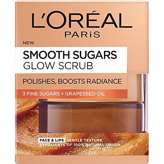 Loreal Paris Smooth Sugars Glow Scrub gentle brightening sugar peeling 50 ml
