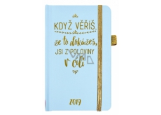 Albi Diář 2019 pocket with elastic When you believe Mátový 9,5 x 15 x 1,3 cm