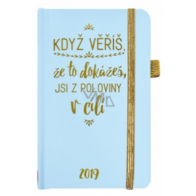 Albi Diary 2019 pocket with elastic When you believe Mint 9.5 x 15 x 1.3 cm