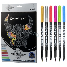 Centropen Anti-stress Coloring Book + 6 Metallic Markers