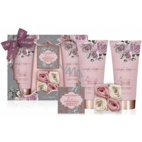 Baylis & Harding Velvet Rose and Cashmere Shower Cream 200 ml + Hand and Body Lotion 200 ml + Toilet Soap 150 g + Scented Soap Leaves 4 x 6 g, cosmetic set