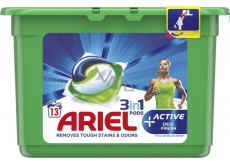 Ariel 3in1 Active Deo-Fresh gel capsules for washing clothes 13 pieces