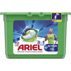 Ariel 3in1 Active Deo-Fresh gel capsules for washing clothes 13 pieces