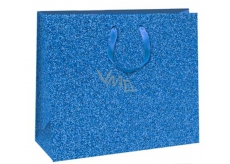 Ditipo Gift Paper Bag Glitter Blue 31 x 12 x 26 cm