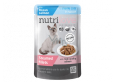 Nutrilove Stewed fillets with juicy salmon in sauce complete food for neutered and sterilized cats pocket 85 g