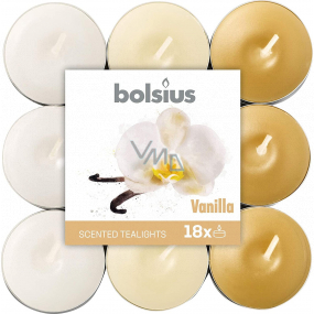 Bolsius Aromatic Vanilla - Vanilla scented tealight candles 18 pieces, burning time 4 hours