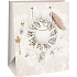 Ditipo Gift paper bag 26.4 x 13.6 x 32.7 cm Christmas beige - wreath