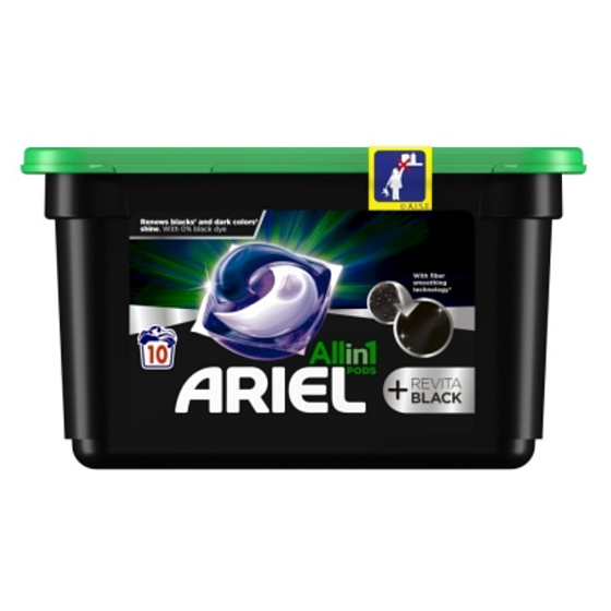 Ariel All in1 Pods Revitablack gel capsules for black and dark laundry 10 pieces