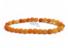 Aventurine orange matte bracelet elastic natural stone, ball 6 mm / 16-17 cm, stone of happiness and prosperity