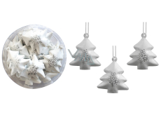 Metal bell trees with silver print for hanging 4,5 cm 12 pieces