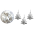 Metal bell trees with silver print for hanging 4,5 cm 12 pieces