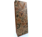 Nekupto Gift bag for bottle 15 x 40 cm Christmas wood, mistletoe