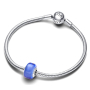 Charm Sterling silver 925 Blue Murano glass bead on bracelet symbol