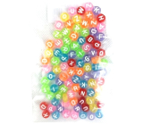 VeMDom Plastic beads 778 with 2 mm projection letters mix 12 g