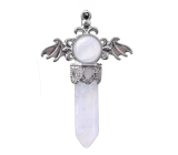 Crystal cross made of alloy and natural stone 5.3 x 3.7 x 12 mm, stone of stones