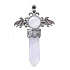 Crystal cross made of alloy and natural stone 5.3 x 3.7 x 12 mm, stone of stones