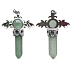 Chalcedony cross made of alloy and natural stone 5.3 x 3.7 x 12 mm, stone of love and joy