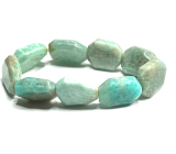 Amazonite bracelet elastic natural stone 19 x 15 x 7 mm / 16 - 17 cm, stone of hope