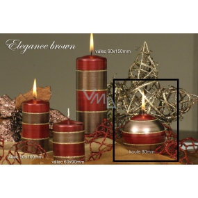 Lima Elegance Brown candle red ball diameter 80 mm 1 piece