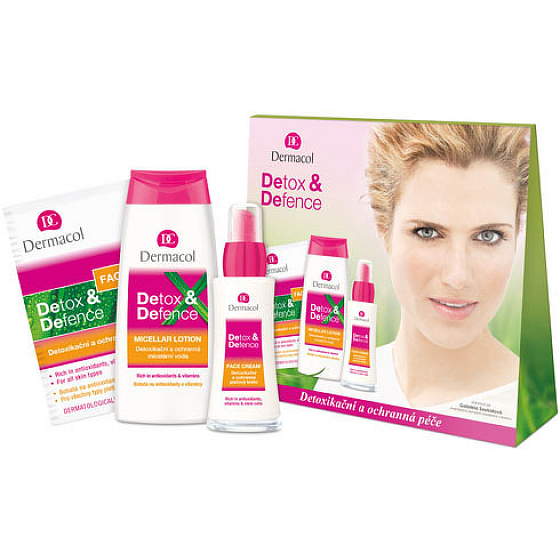 Dermacol Detox & Defense face cream 50 ml + micellar water 200 ml + face mask 2 x 8 ml, cosmetic set