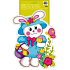 Window foil without glue Easter hologram shaped, bunny with hat 40 x 27 cm