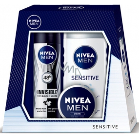 Nivea Men Universal Cream for Men 30 ml + Invisible Black & White Power antiperspirant spray for men 150 ml + Sensitive Shower Gel 250 ml, cosmetic set
