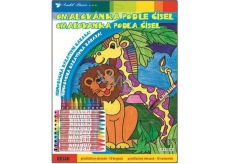 Coloring book by numbers with 10 edges giraffe 29 x 24 cm