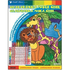 Coloring book by numbers with 10 edges giraffe 29 x 24 cm