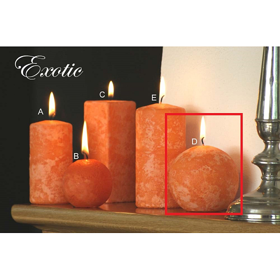 Lima Marble Exotic scented candle orange sphere 80 mm 1 piece