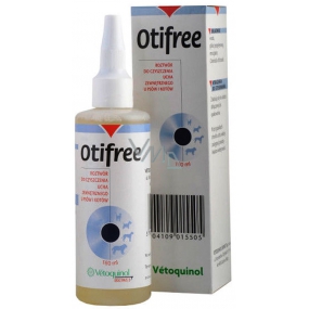 Vétoquinol Otifree gtt preparation for cleaning the ears of dogs and cats intensively dissolve earwax and dirt 160 ml