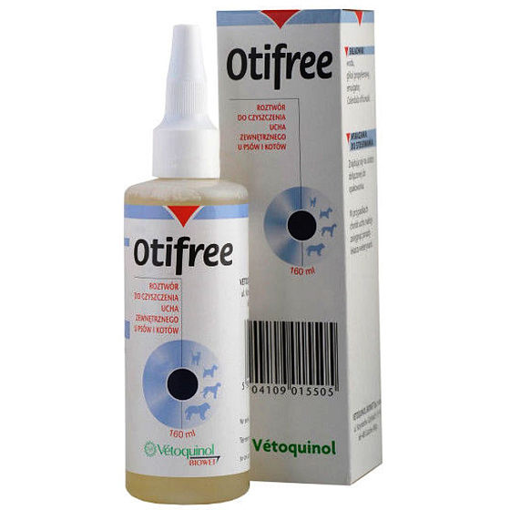 Vétoquinol Otifree gtt preparation for cleaning the ears of dogs and cats intensively dissolve earwax and dirt 160 ml