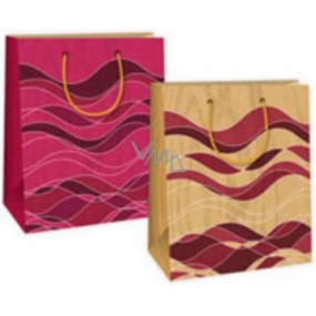 Ditipo Gift paper bag 18 x 10 x 22.7 cm beige brown burgundy wool