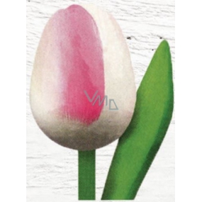 Bohemia Gifts Wooden tulip white-violet 20 cm