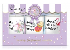 Baylis & Harding Beauticology Unicorn candle in glass with sweet aroma 3 x 110 g, gift set