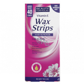 Beauty Formulas Vitamin E Wax Strips depilatory straps for legs and body 40 pieces