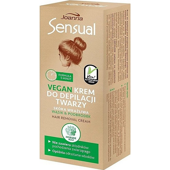 Joanna Sensual Vegan Aloe Depilatory 3-Minute Face Cream for Sensitive Skin 20 g
