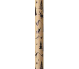 Zöwie Gift wrapping paper 70 x 150 cm Christmas Scandi Style natural black trees, mountains, deers