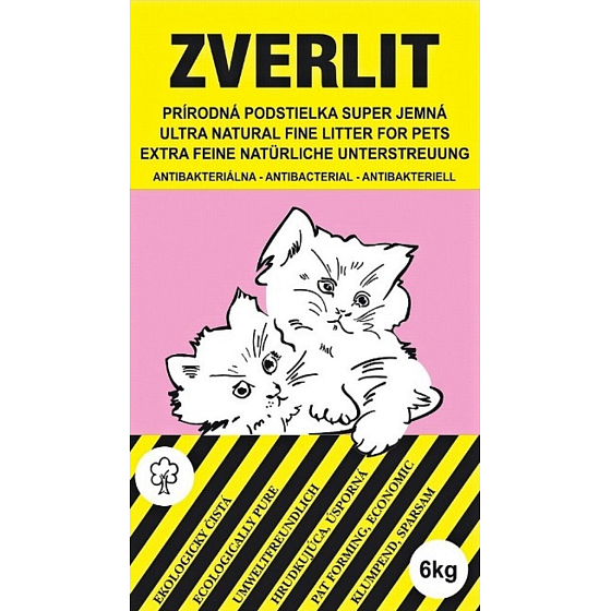 Zverlit Ecological Pink Litter for Cats and Rodents with Scent, Super Fine Clumping 6 kg