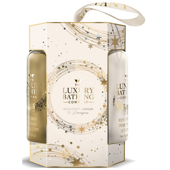 Grace Cole Bergamot, Ginger & Lemongrass cleansing gel 100 ml + body cream 100 ml + cleansing sponge, cosmetic set for women