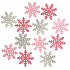 Wooden flakes brown, light pink, dark pink 4 cm 12 pieces