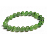 Jade bracelet elastic natural stone, ball 8 - 9 mm / 16 - 17 cm, stone of peace