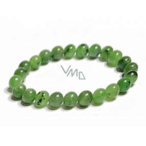 Jade bracelet elastic natural stone, ball 8 - 9 mm / 16 - 17 cm, stone of peace