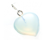 Opalit Heart pendant synthetic stone 1,5 cm 1 piece, stone of wishes and hopes