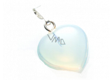 Opalit Heart pendant synthetic stone 1,5 cm 1 piece, stone of wishes and hopes