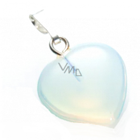 Opalit Heart pendant synthetic stone 1,5 cm 1 piece, stone of wishes and hopes